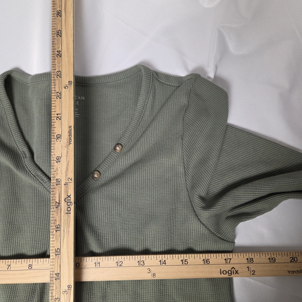 American Eagle Outfitters Women's Green Ribbed Top Size XL - Picture 5 of 6